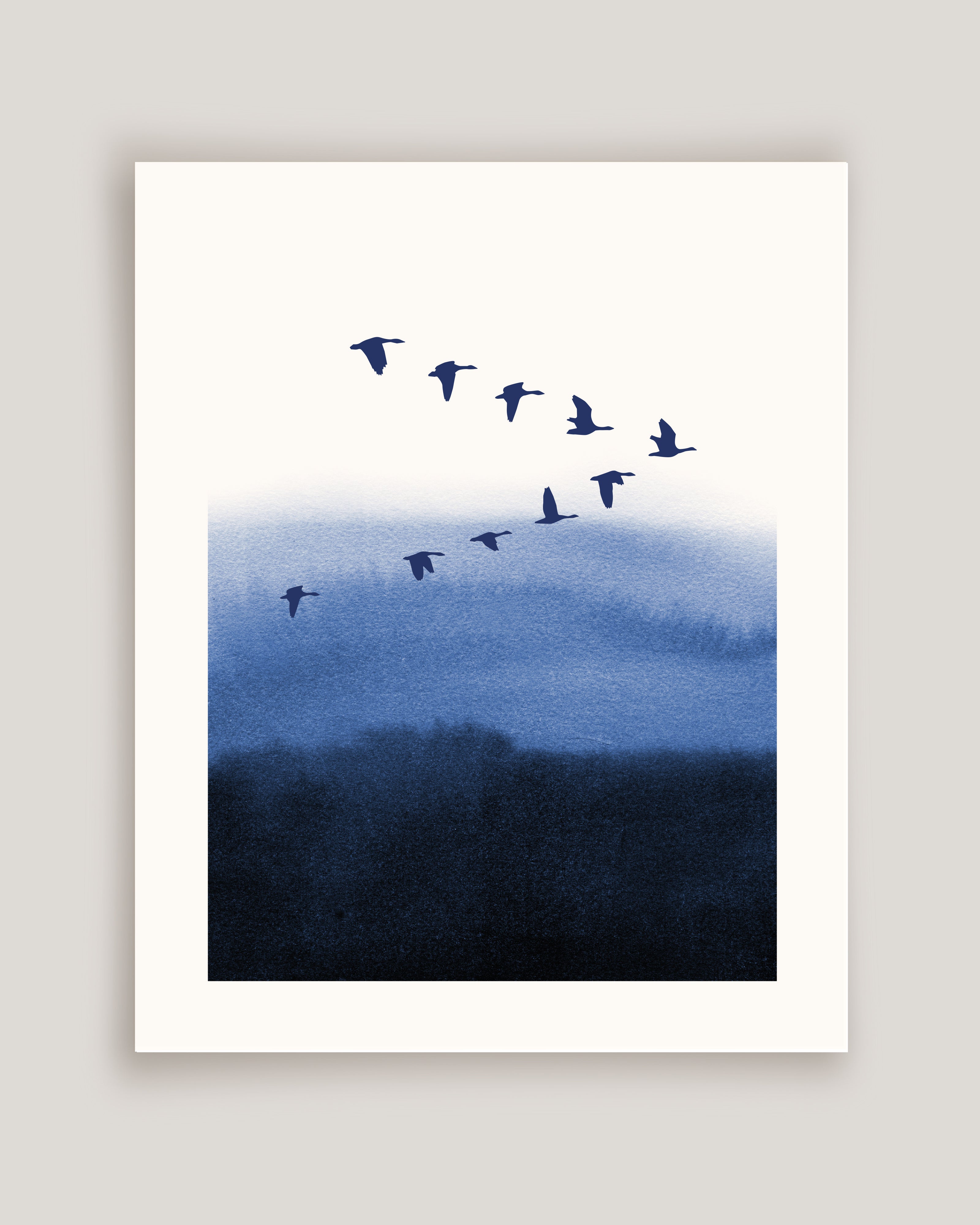 Poster „Blaue See – Gänse“ (40 × 50 cm)