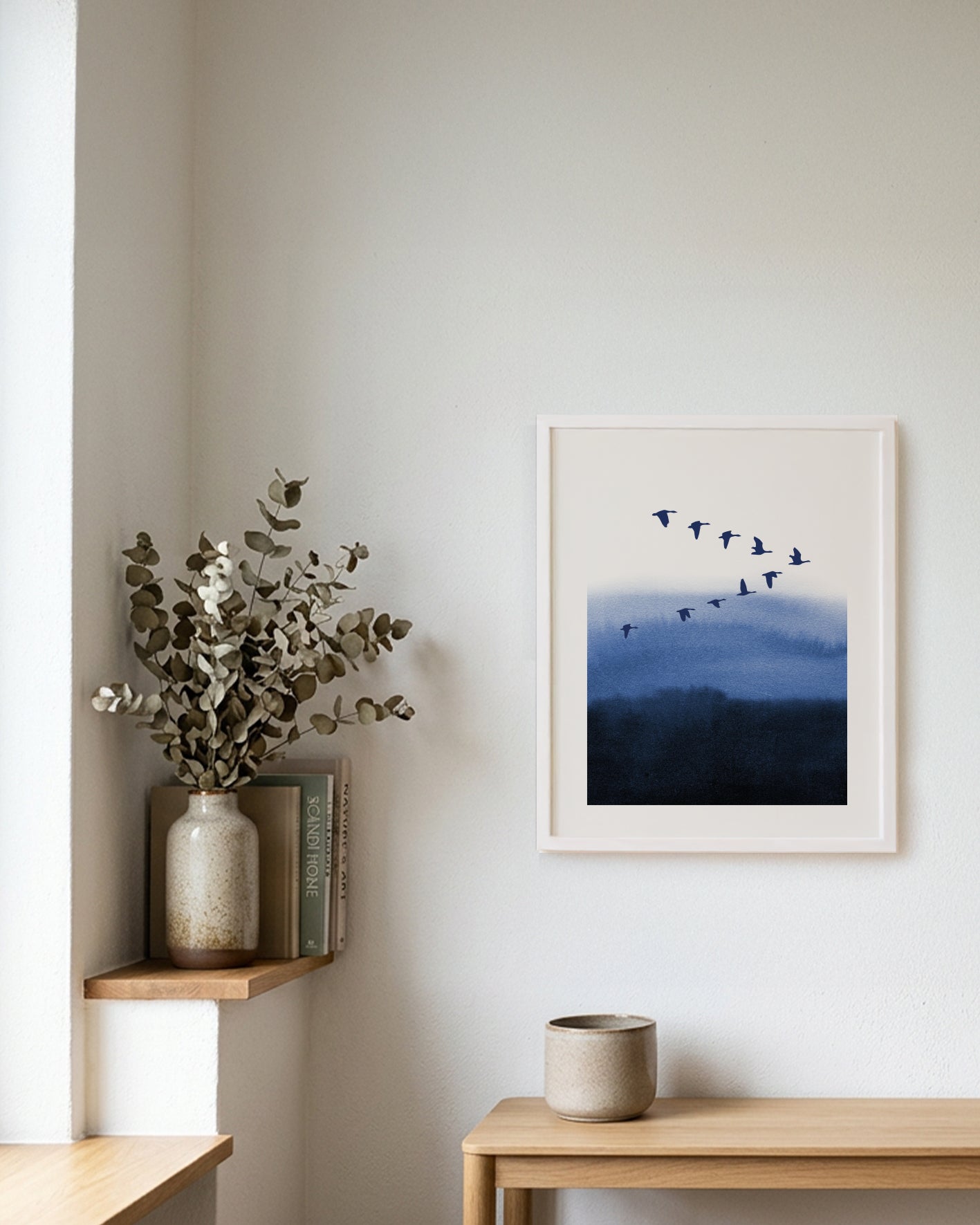 Poster „Blaue See – Gänse“ (40 × 50 cm)