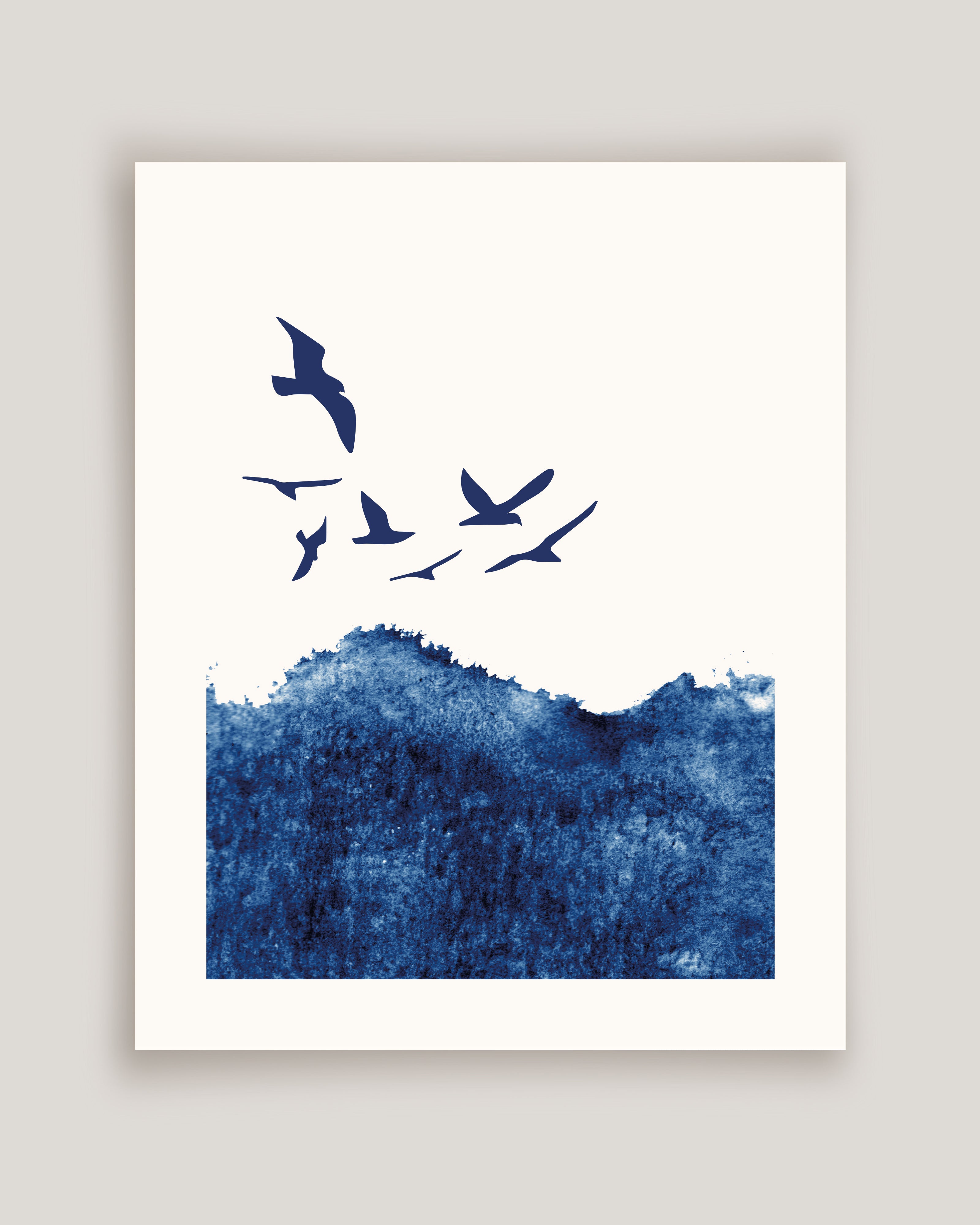 Poster „Blaue See – Möwen“ (40 × 50 cm)